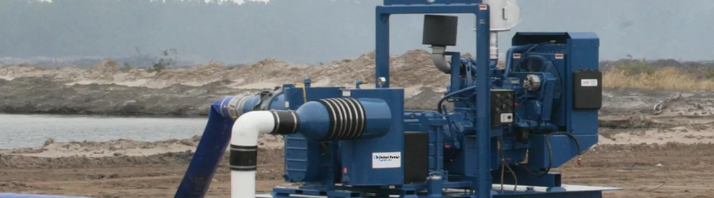 assèchement de la pompe sur le chantier