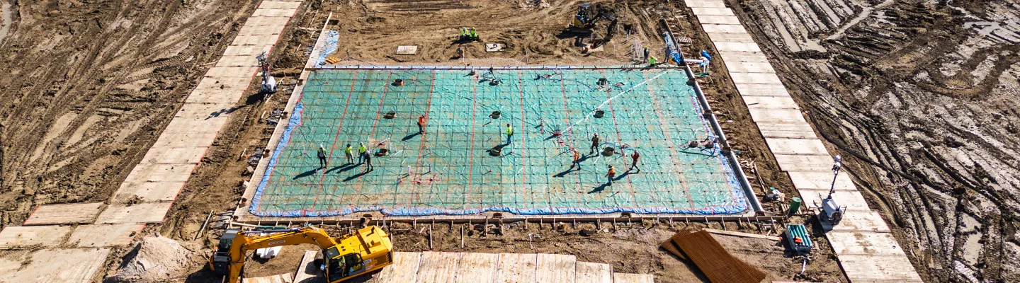 Tapis de protection du sol sur le chantier de construction