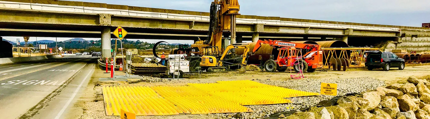 tapis de contrôle de suivi sur un chantier