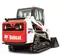 Chargeuse à chenilles compacte BOBCAT blanche, rouge et noire