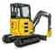 Mini-excavatrice John Deere noire et jaune