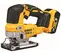 Scie sauteuse DEWALT jaune, grise et noire, sans fil, électrique