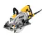 Scie circulaire DEWALT jaune, grise et noire, 18,4 cm, entraînement par vis sans fin, électrique