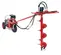 Tarière une personne LITTLE BVR rouge, 11 ch, 182,9 cm de profondeur, hydraulique