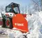 Chasse-neige BOBCAT SNOWPUSHER rouge et noire pour chargeuse à direction à glissement
