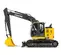 excavatrice John Deere jaune et noire
