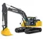 excavatrice JOHN DEERE jaune, grise et noire de 12 à 12 000 kg