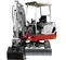 Mini-excavatrice TAKEUCHI blanche, rouge et grise de 1,2 à 1,2 t, balancement de l’arrière zéro