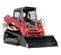 Chargeuse à chenilles compacte Takeuchi rouge, blanche et noire, 2 900 lb à haut débit