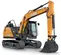 excavatrice CASE orange et grise de 6 à 15 tonnes