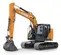 excavatrice Case orange et noire