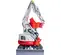 Mini-excavatrice TAKEUCHI blanche, rouge et grise de 3,5 à 4,5 tonnes, balancement réduit de l’arrière