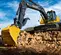excavatrice JOHN DEERE jaune et grise de 12 à 14 000 kg