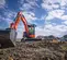 Mini-excavatrice KUBOTA orange et noire de 4,5 à 4,5 tonnes, balancement réduit de l’arrière