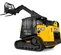 Chargeuse à chenilles compacte JCB jaune et noire de 1 240 kg avec flèche télescopique
