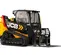 Chargeuse à chenilles compacte JCB jaune et noire de 1 240 kg avec flèche télescopique