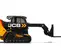 Chargeuse à chenilles compacte JCB jaune et noire de 1 240 kg avec flèche télescopique