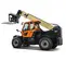 Chariot chariot élévateur à portée variable JLG orange et beige