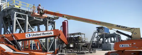 Nacelles élévatrices sur un chantier