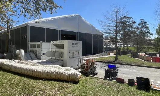 Industrial temporary structure with HVAC