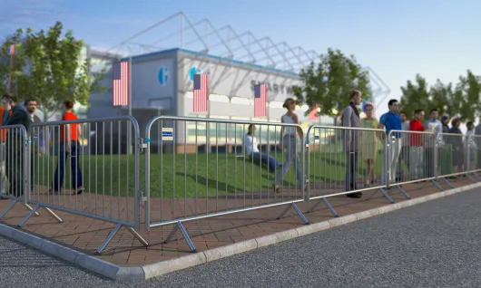 Temporary Fencing at crowded event