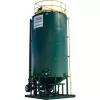 Image de réservoir inférieur vertical conique vert sur fond blanc