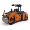 Hamm 175&nbsp;cm orange et noir Rouleau vibratoire autoporté à double tambour lisse
