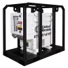 Transformateur élévateur ou abaisseur de 45&nbsp;kVA blanc et noir