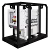 Transformateur abaisseur de 75&nbsp;kVA blanc et noir, 480&nbsp;V/208&nbsp;V