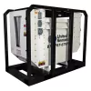 Transformateur abaisseur de 500&nbsp;kVA blanc et noir, 600&nbsp;V à 208/120