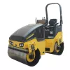 Rouleau vibratoire à siège à double tambour lisse Bomag jaune
