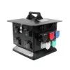 Panneau de dévidoir de câble à caisson quad de 100 A LEX noir, rouge, blanc, bleu et céladon 