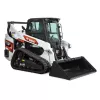 Chargeuse à chenilles compacte Bobcat blanche et noire