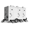 Remorque de toilettes satellite blanche 4-Station avec 4 éviers