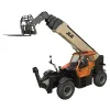 Chariot chariot élévateur à portée variable JLG orange et beige