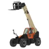 Chariot chariot élévateur à portée variable JLG orange et beige