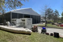 Industrial temporary structure with HVAC