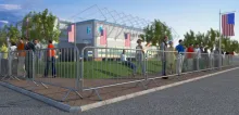 Temporary Fencing at crowded event