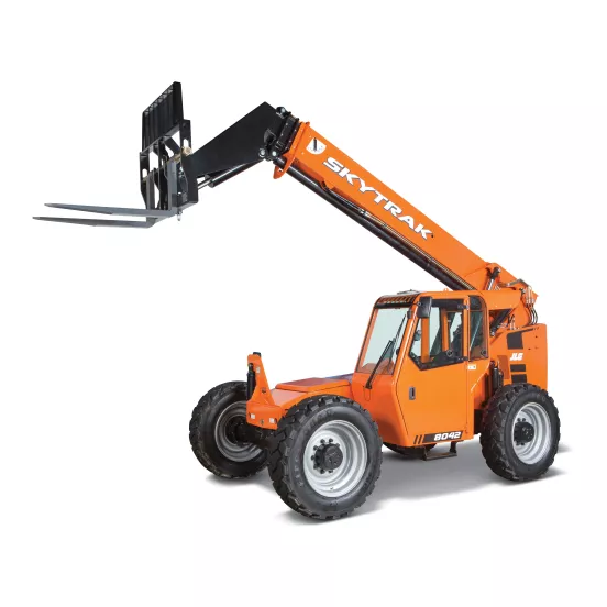 Chariot élévateur à portée variable SKYTRAK orange et noir, 3,6&nbsp;tonnes, 12 à 15&nbsp;m, variable