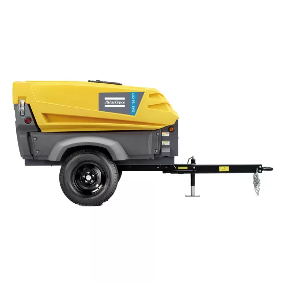 Compresseur à air remorquable Atlas Copco jaune