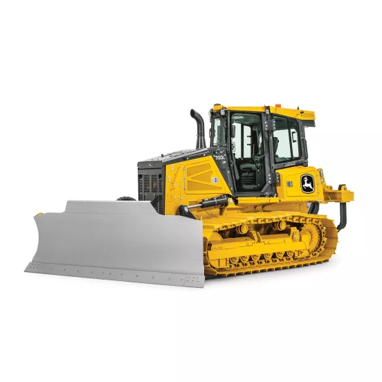 Bulldozer John Deere jaune à faible pression au sol