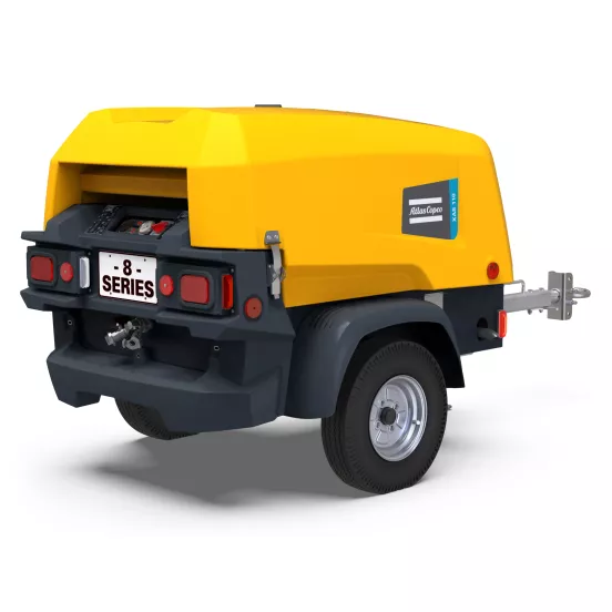 Compresseur diesel Atlas Copco jaune et gris