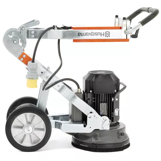 Rectifieuse à béton à conducteur accompagnant HUSQVARNA argent, orange et noire, une tête, électrique