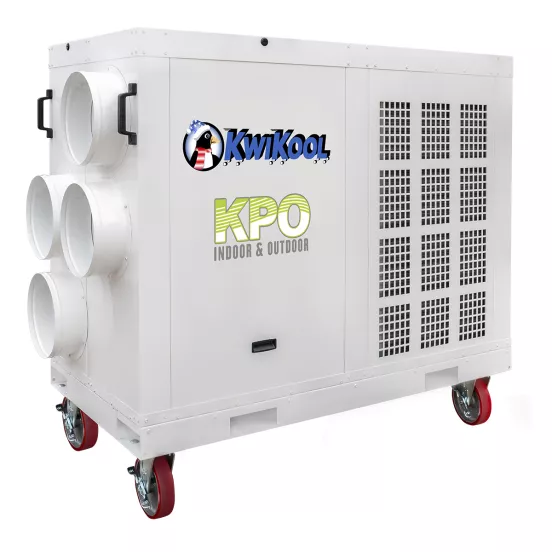 Climatiseur portatif électrique Kwikool blanc, 12 tonnes sur quatre roues