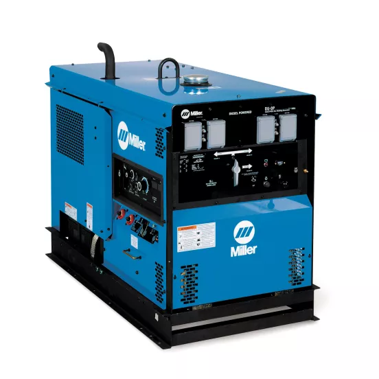 Soudeuse à l’arc double opérateur MILLERELEC bleue et noire, 600 A, diesel