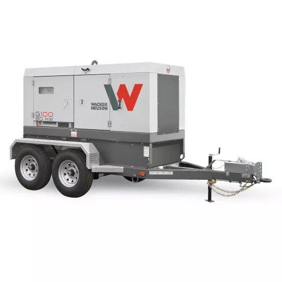 Génératrice remorquable de 80 kW WACKER grise, diesel de niveau 4