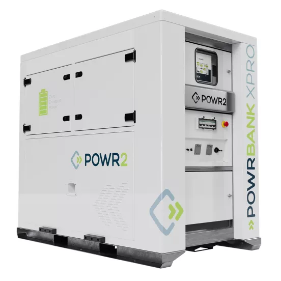 Système de stockage d’énergie par batterie, 48 kW/120 kWh 208 V blanc