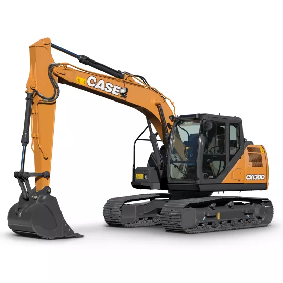 excavatrice CASE orange et grise de 6 à 15 tonnes