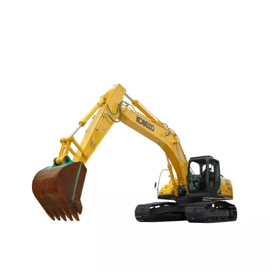 excavatrice à longue portée KOBELCO jaune et noire de 18 à 18 000 kg