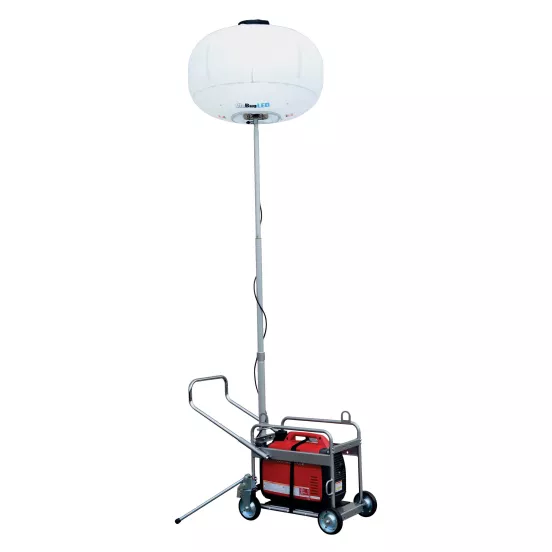 Support d’support d’éclairage à ballonnet MULTIQUIP rouge, gris et noir avec chariot, 1 000 à 1 600 W